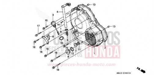 RIGHT CRANKCASE COVER CBR600FH de 1987